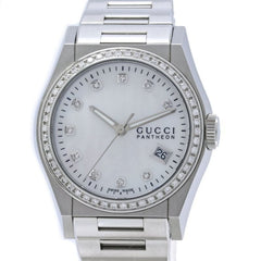 GUCCI Pantheon Bezel Diamond 10P Watch YA115404 115.4 Boys' Stainless Steel 40561 — Good