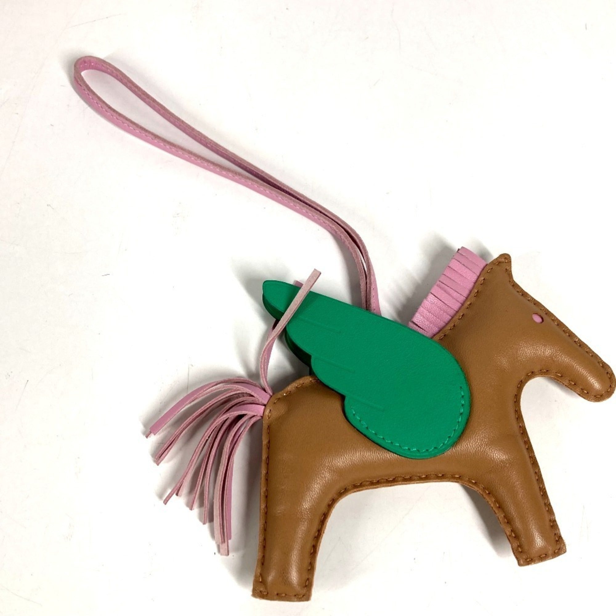 HERMES Hermes Horse Keychain Cheval Rodeo Pegasus MM Accessory Bag Charm Agneau Milo Men's Women's Green Like New — Like New