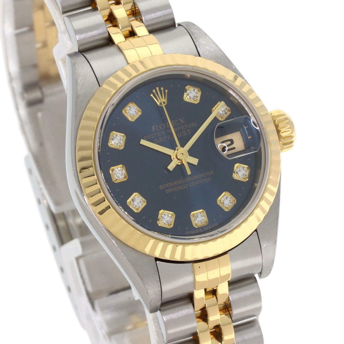 Rolex 79173G Datejust 10P Diamond Watch, Stainless Steel SSx18KYG, 18KYG, Women's