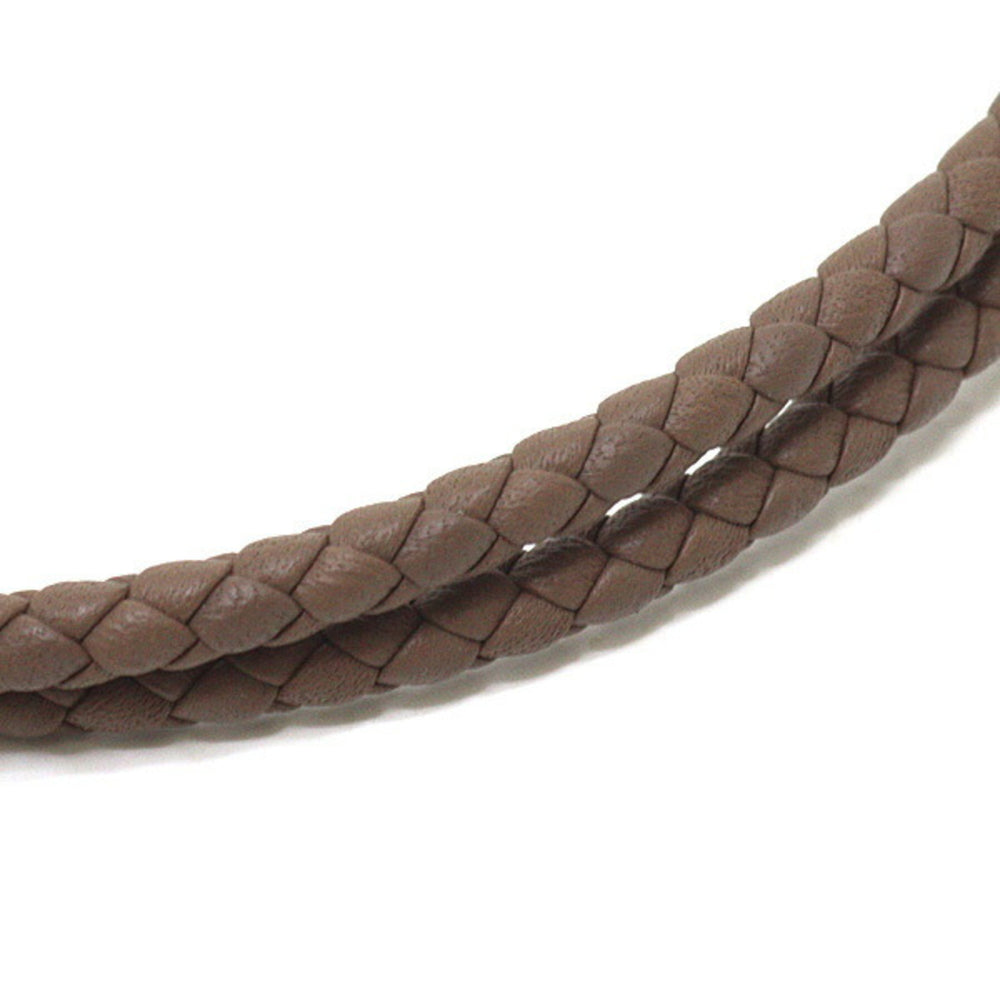 Hermes HERMES Leather Bracelet Glenan Double Tour Etoupe — Like New