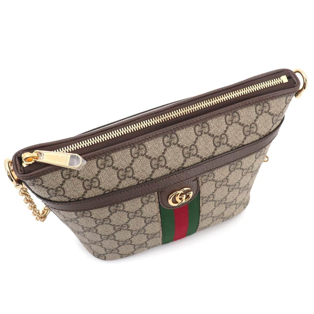 Gucci Ophidia Chain Shoulder Handbag, GG Supreme Canvas, Leather, Beige/Brown, 781397 Bag — New - Store Return