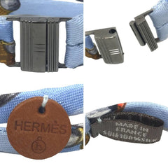 HERMES Petit h bracelet silk H metal fittings light blue Hermes — Like New