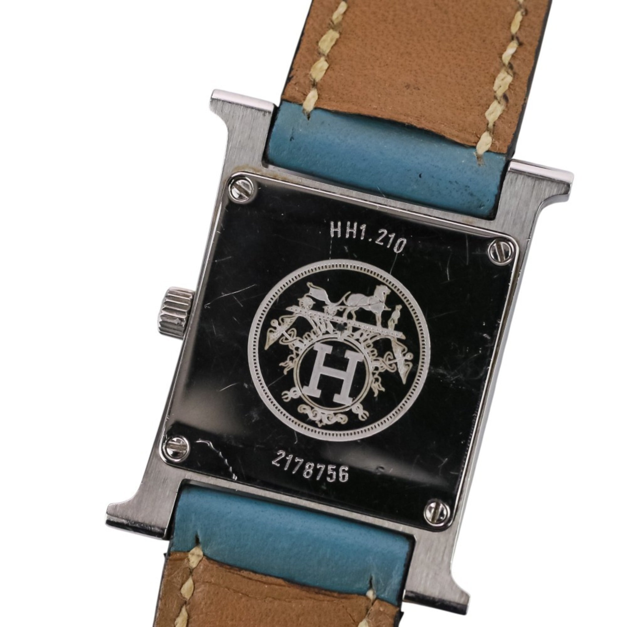 HERMES H-Watch HH1.210 White Dial Blue Silver Color Women's Watch — Very Good