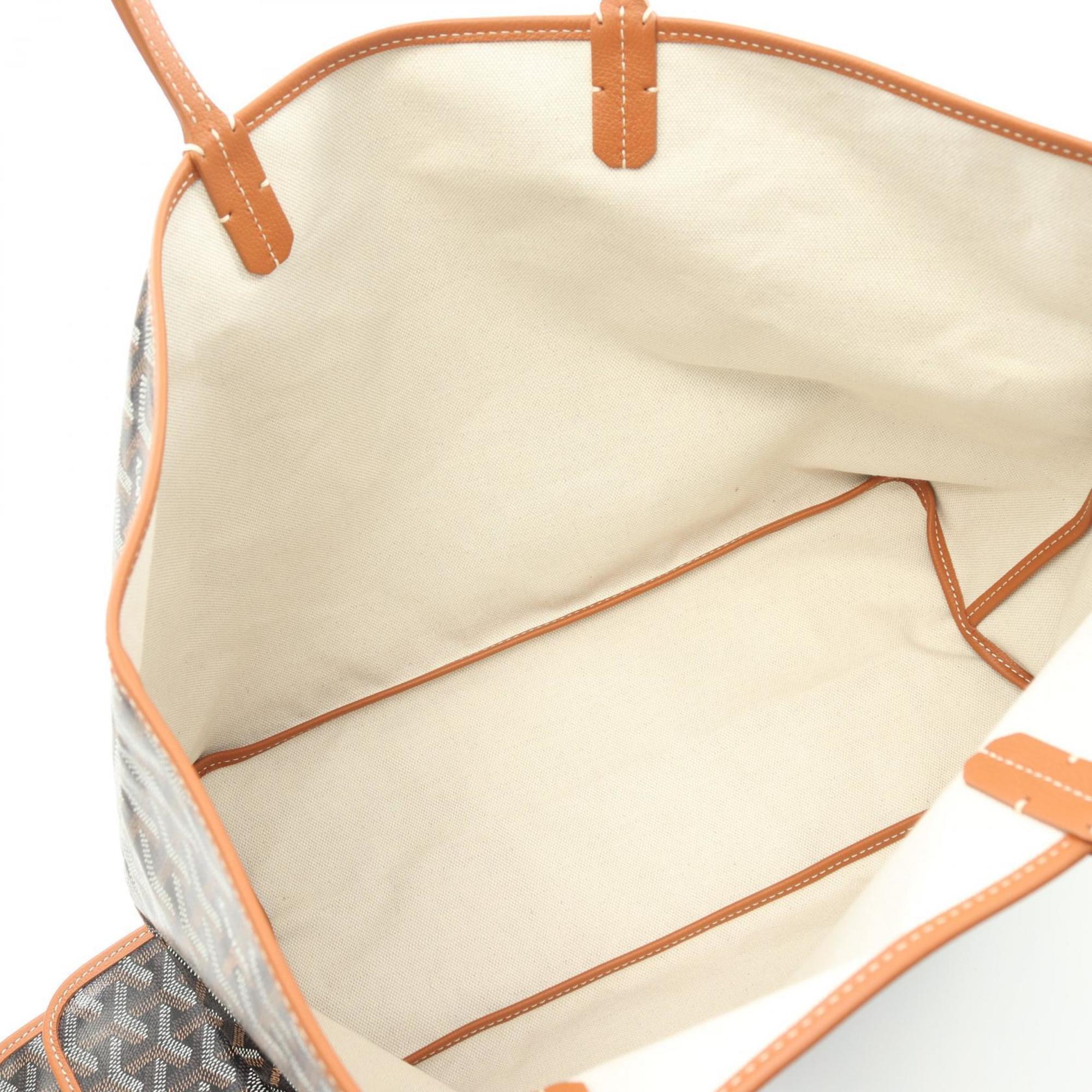 Goyard Saint Louis PM Tote Bag, Coated Canvas and Leather, Women's, Black, Brown, Multicolor