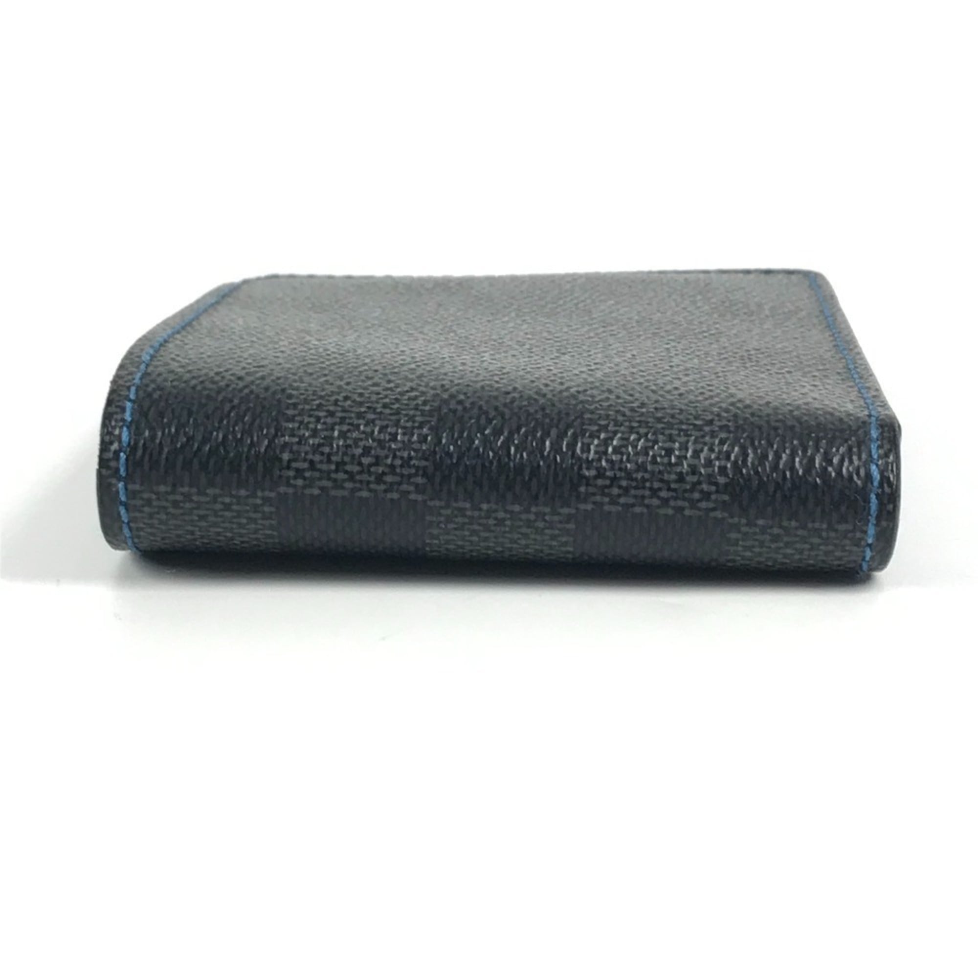 LOUIS VUITTON N64033 Damier Graphite Portefeuille Slender Compact Wallet with Bill Compartment, Bi-fold Wallet, Canvas, Men's, Black