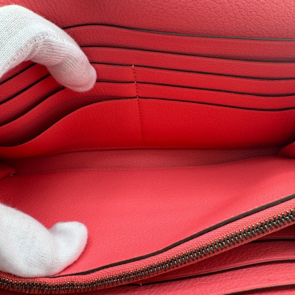 HERMES Constance Long Evercolor Wallet, Pink, Women's