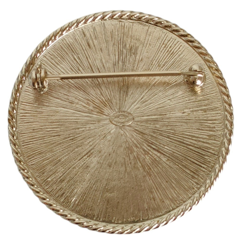 CHANEL B17P Pearl Motif Pin Brooch with Box, Gold Color, Women's — Like New