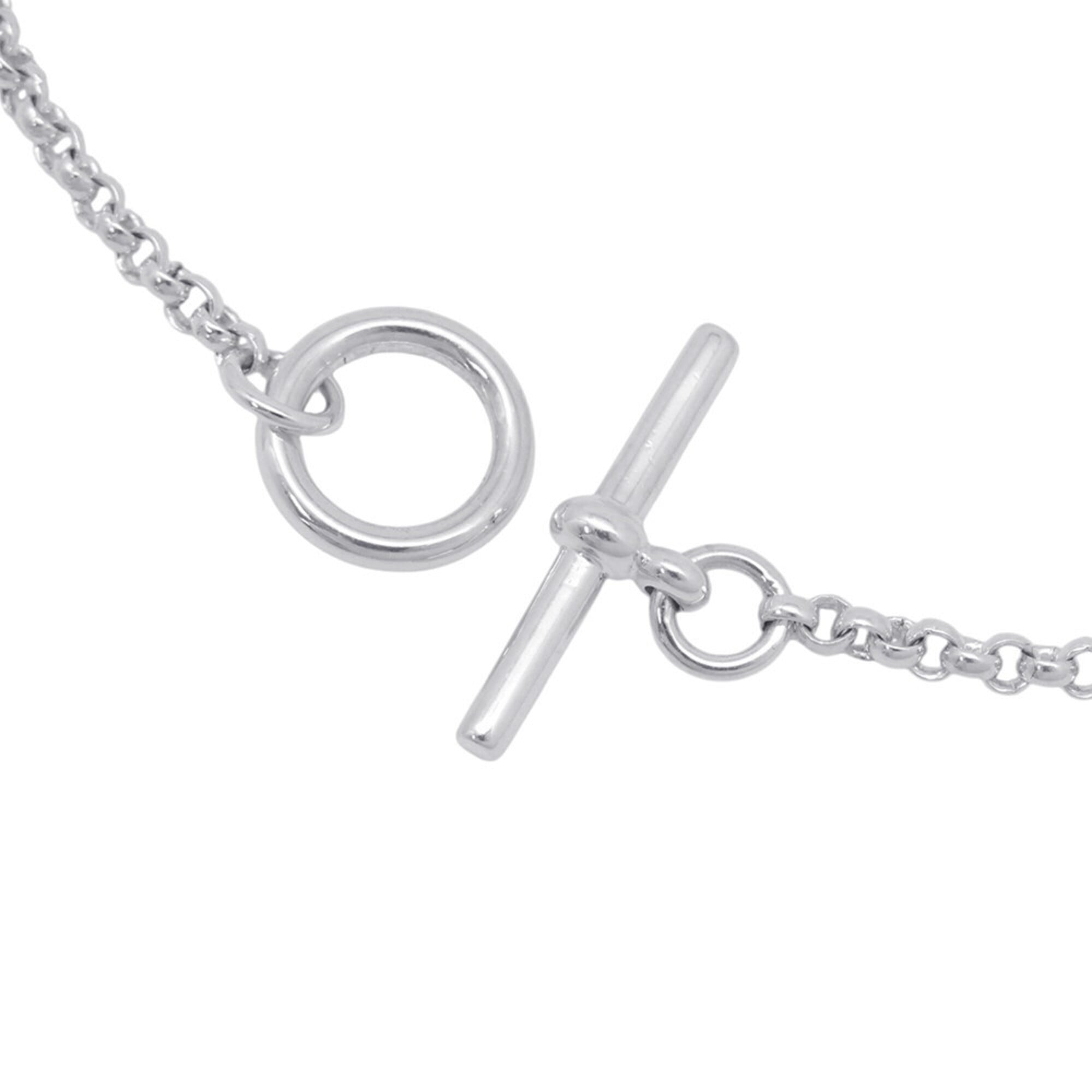 Hermes Ex-Libris PM Bracelet, SV925 Silver, 18KPG Pink Gold, Size SH. (HERMES bracelet) — Like New