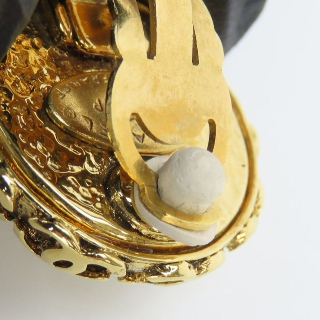 Chanel Coco Mark Metal Earrings with Faux Pearl and Gold Plated 94P Women's CHANEL