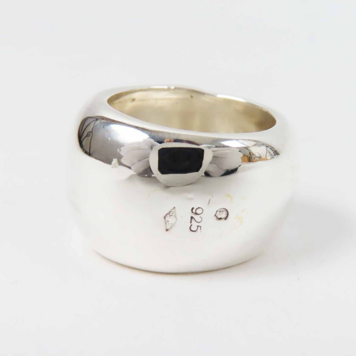 CHANEL Large Logo Ring, SV925 Silver, 19.5g, Women's
