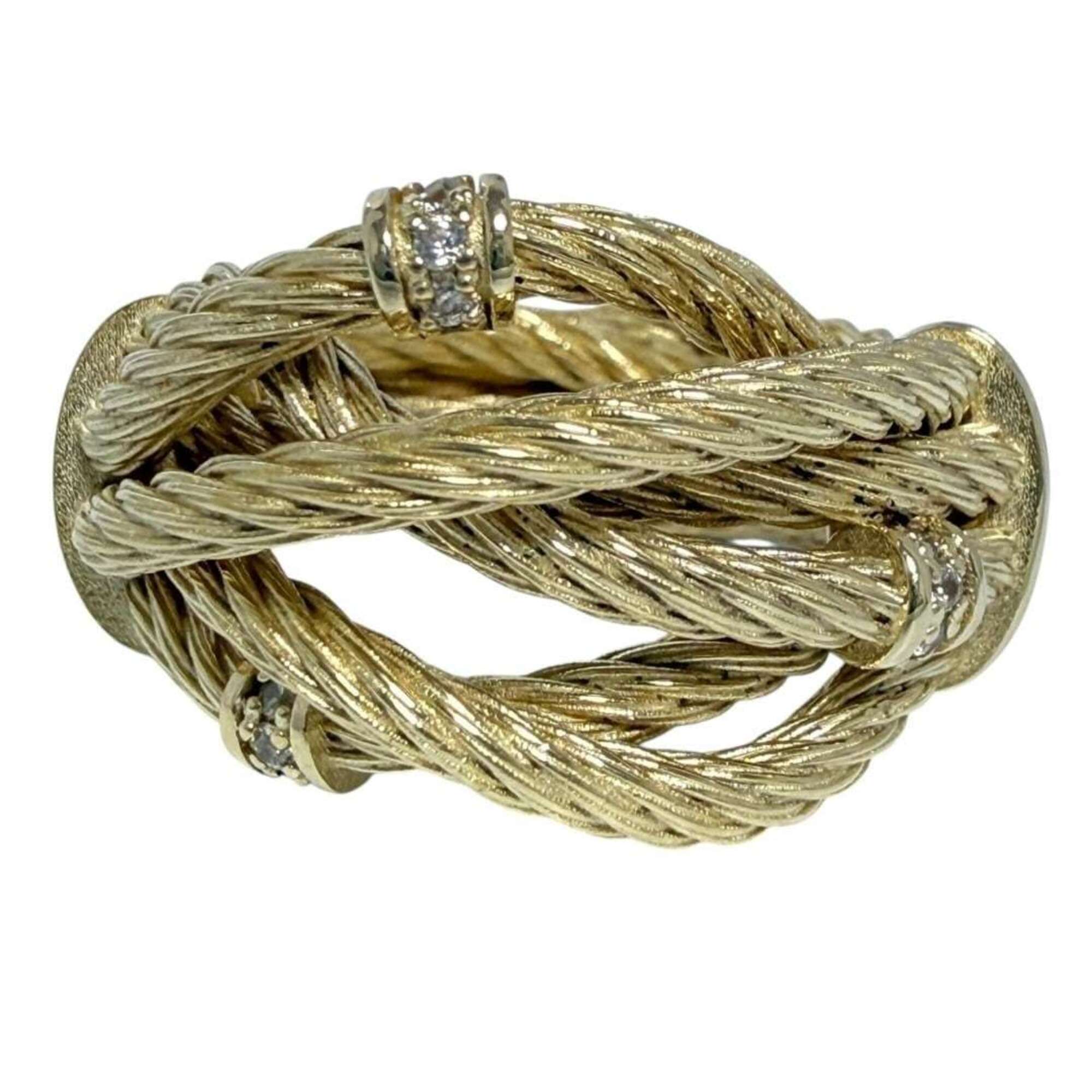 Bottega Veneta women's ring, sterling silver (925), gold color, size 12 — Like New
