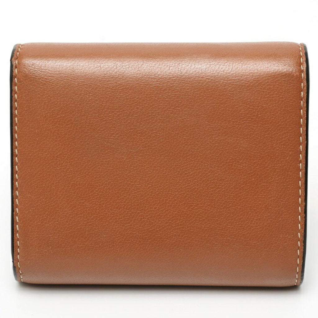 CELINE Triomphe Small Wallet 10D783BZG.04LU Shiny Smooth Lambskin Tan E-158611