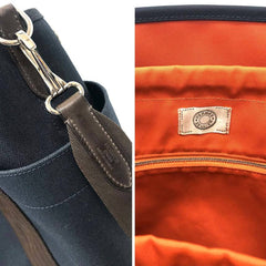 HERMES Sac de Pansage Groom Tote Bag Shoulder Toile Military Canvas Navy x Brown Y Stamp Men's Women's — Like New