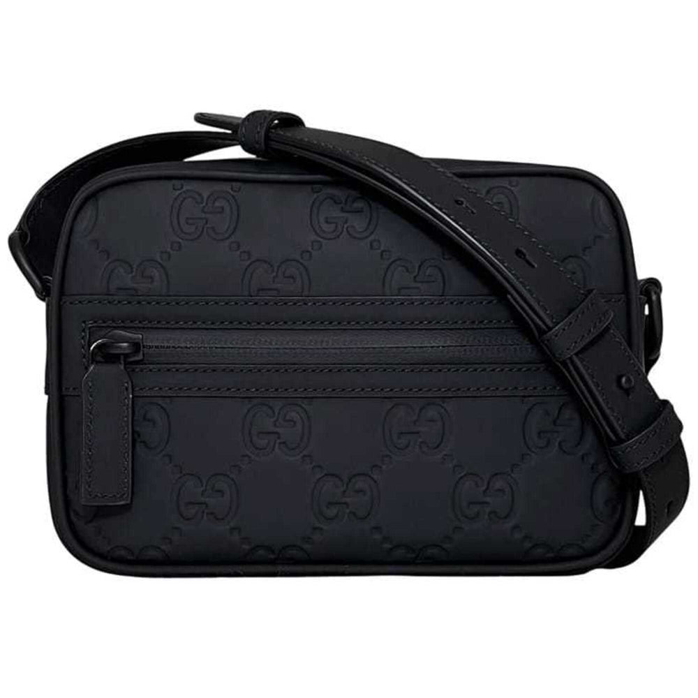 Gucci Shoulder Bag, Black GG 771321, Unused, Crossbody, Rubber Effect, 0416 GUCCI — Like New