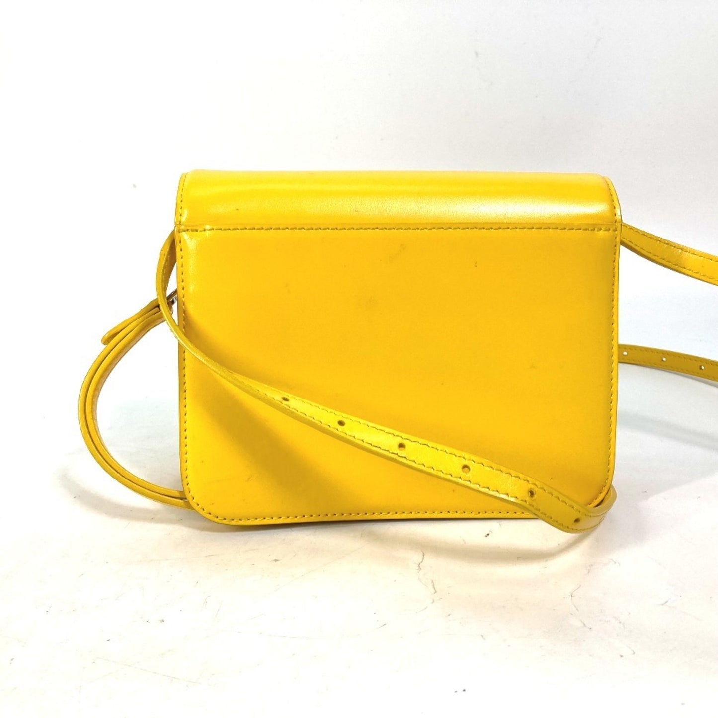 BALENCIAGA 592898 2-Way Clutch Bag with B Logo, Pochette, Shoulder Bag, Leather, Women's, Yellow