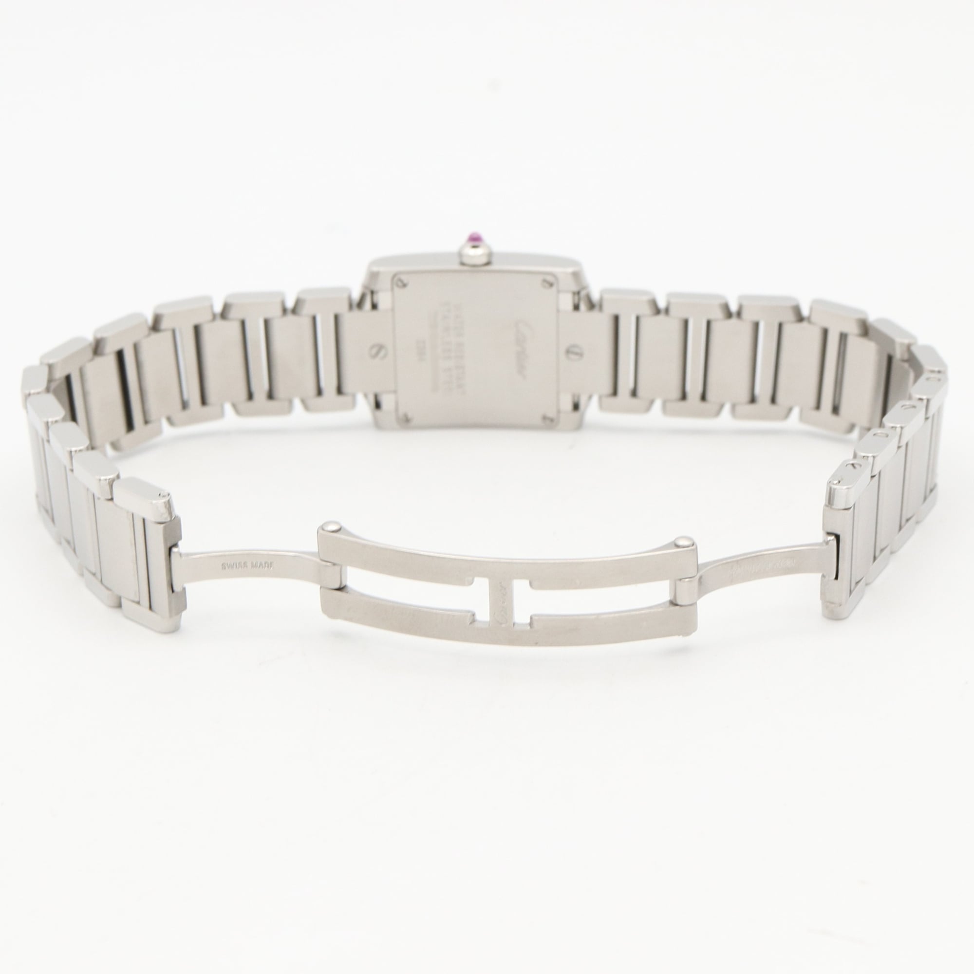 Cartier Tank Française SM Watch, Stainless Steel, Ladies, Pink/Pink Shell, W51028Q3 — Very Good