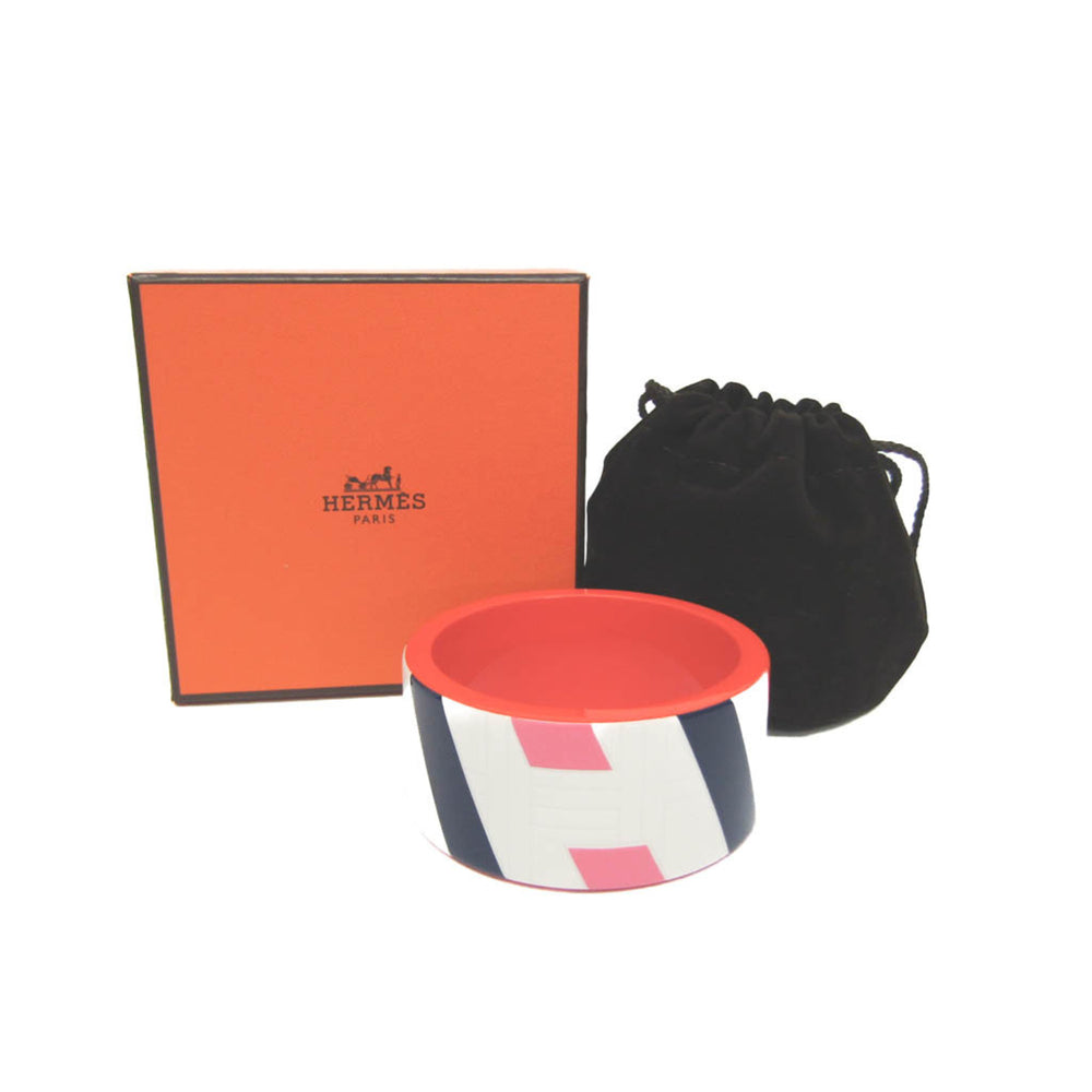 Hermes Bias H GM Lacquer,Wood Bangle Multi-color — Like New