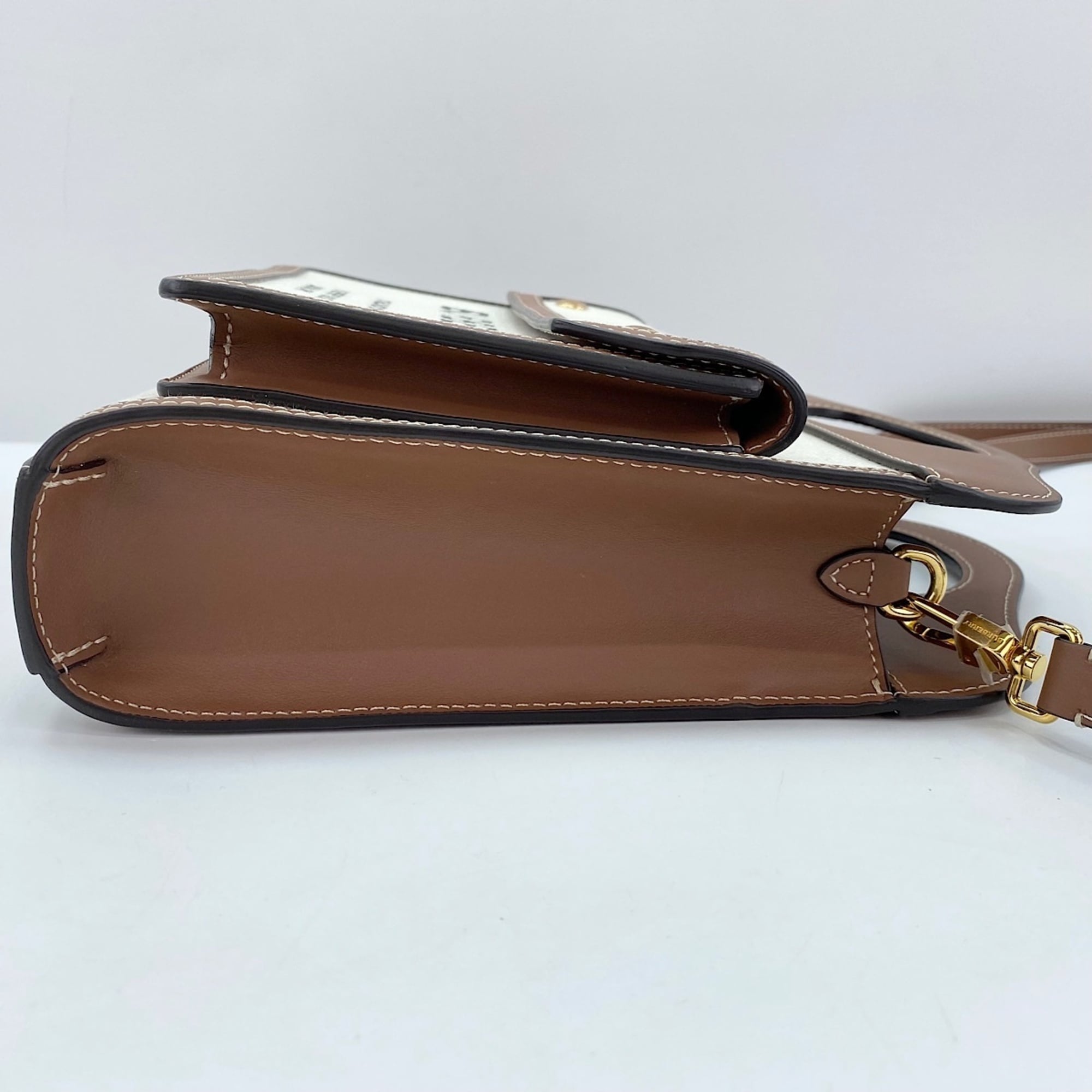 Burberry Mini Pocket Bag 2-Way Handbag Canvas Brown — Like New