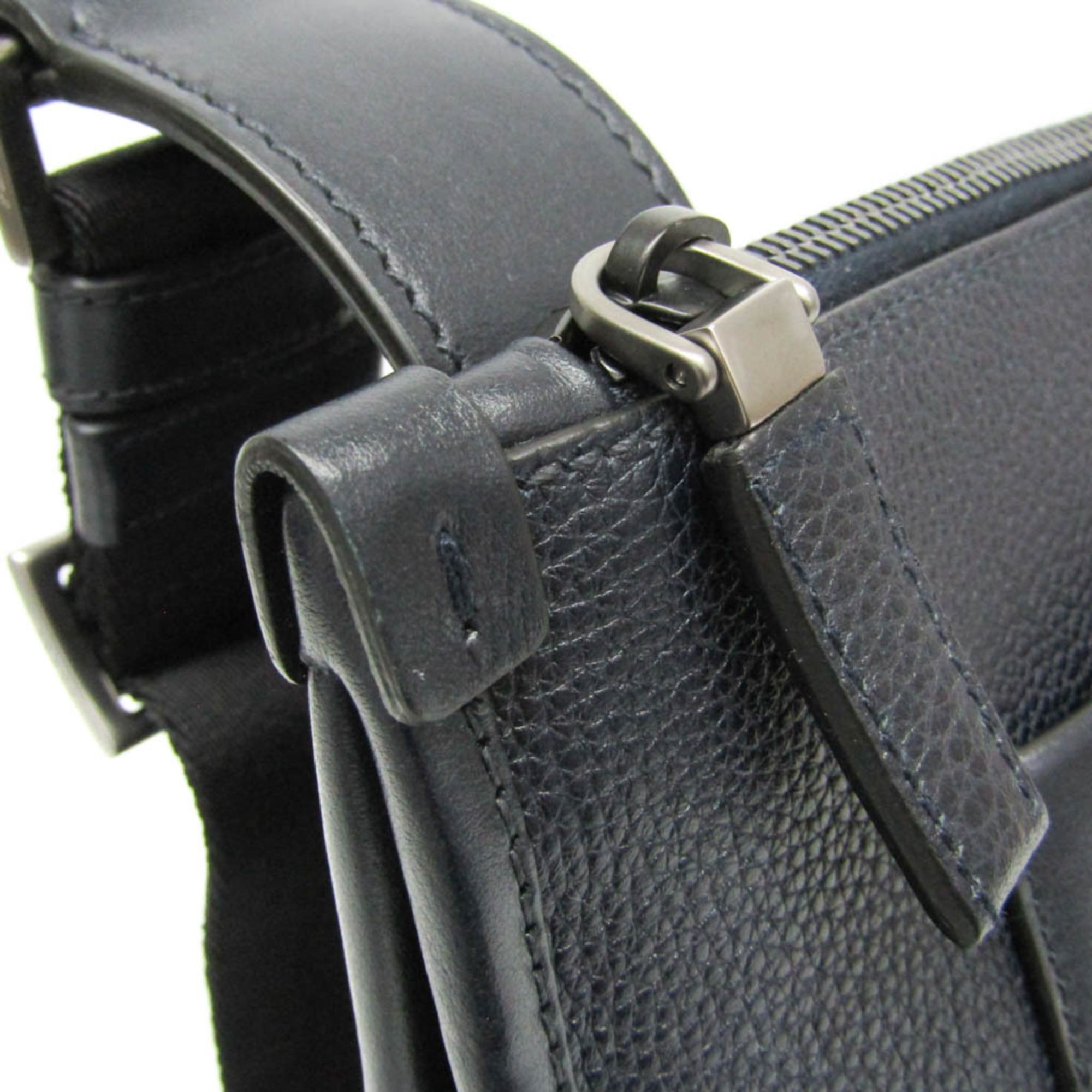 Prada 2VH047 Men's Leather Messenger Bag,Shoulder Bag Black,Dark Navy — Like New