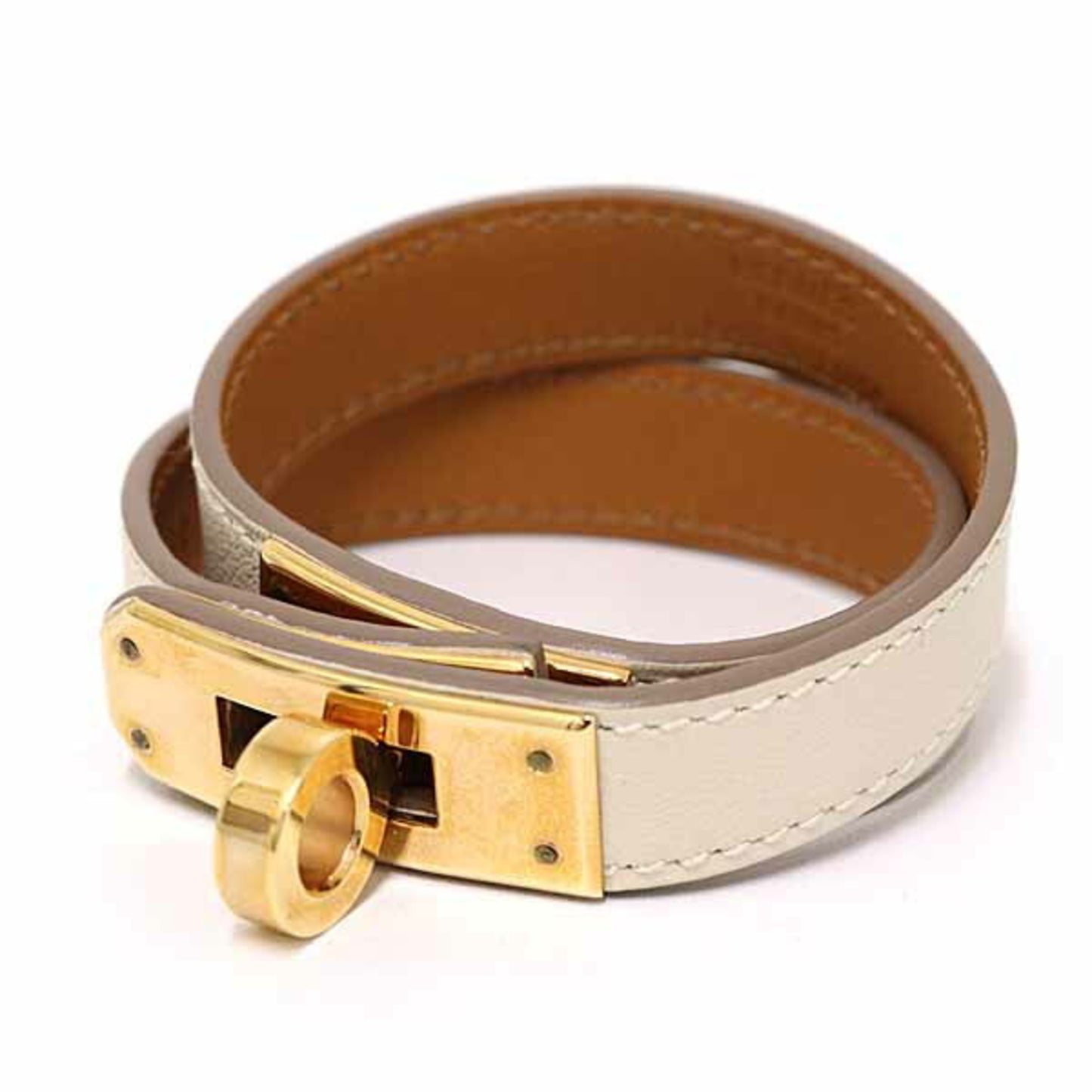 Hermes Hermès Kelly Double Tour Leather Bracelet in Swift with T Stamp (2015)