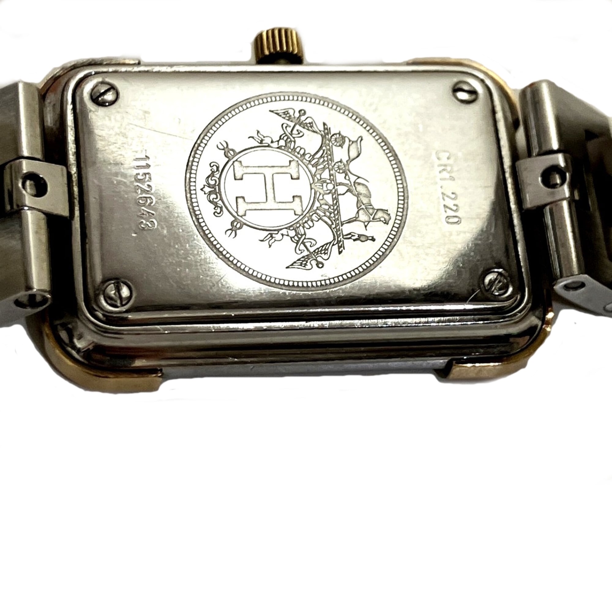 Hermes Croisière NB watch, total weight 43g, stainless steel, quartz movement, white dial, CR1.220 battery — Good
