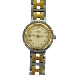 HERMES Vintage Clipper Stainless Steel GP Quartz Wristwatch, Silver/Gold, 29221 — Good