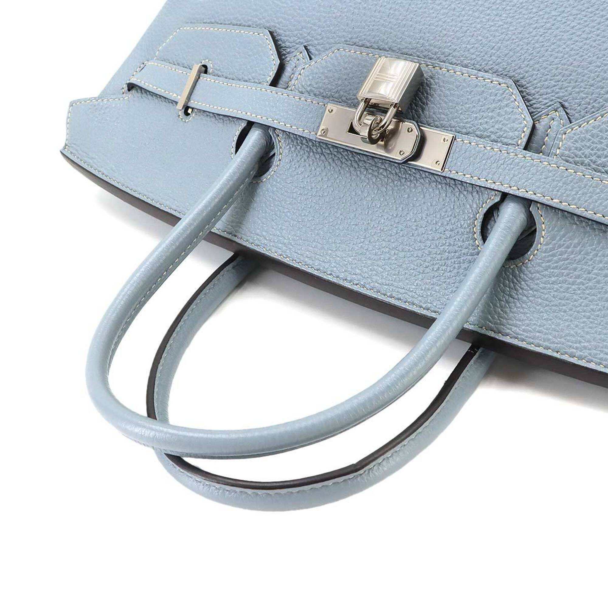Hermes Birkin 40 Togo Blue Lin Handbag □Q Stamp Silver Hardware — Like New