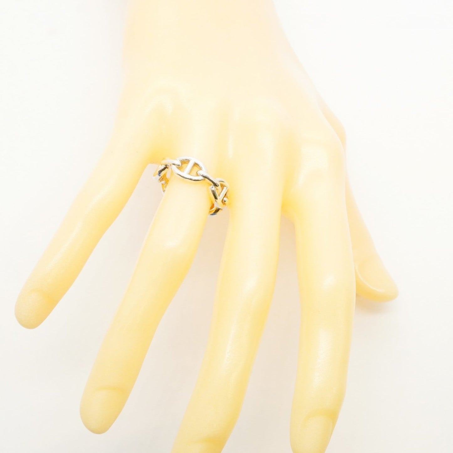 Hermes Enchaine Chaine d'Ancre Ring, Silver 925, #55, Women's