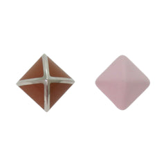 Like new Hermes Medorgaine metal and leather mauve pale earrings 0513 — Like New