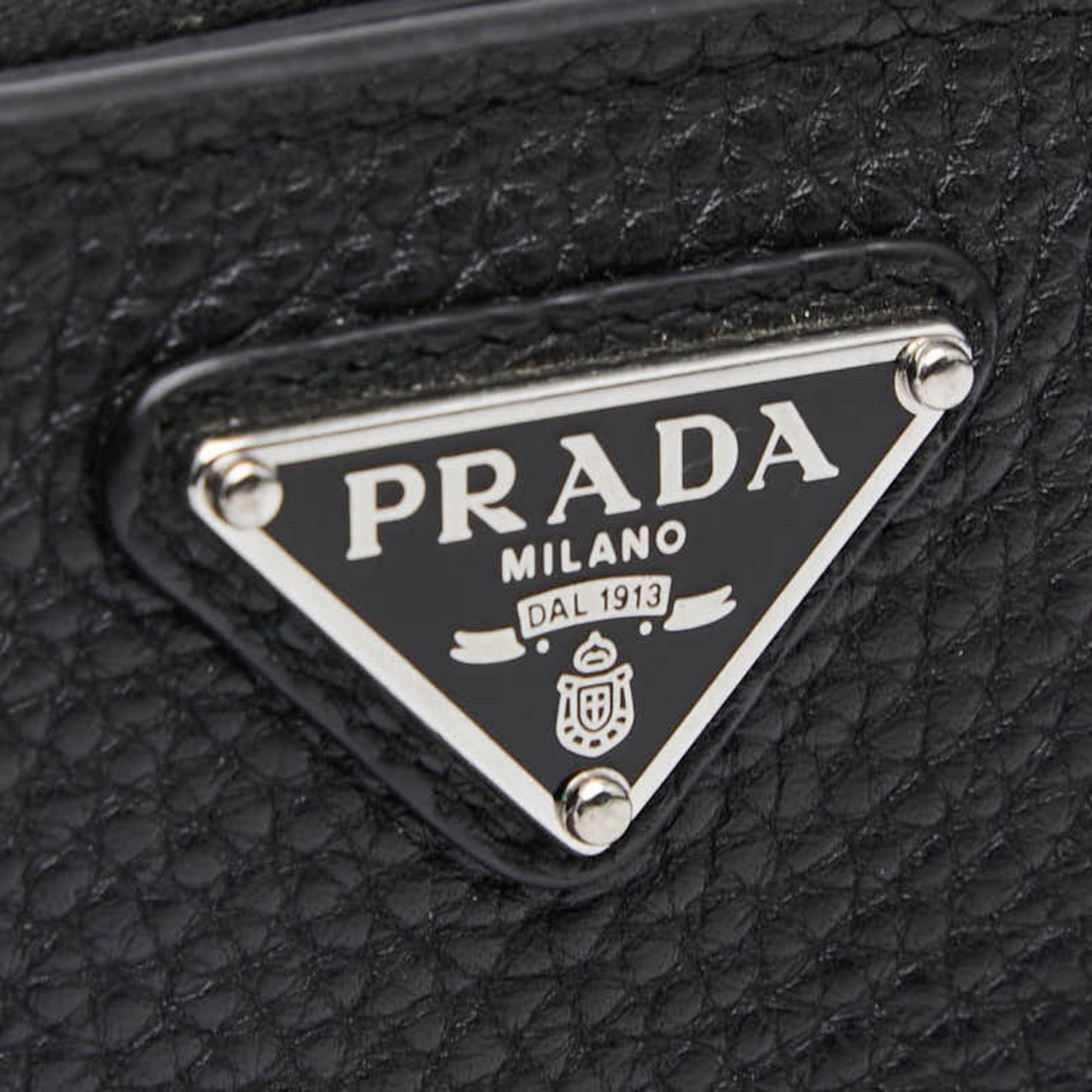 Prada Triangle Logo Plate Bifold Wallet 2ML049 Black Leather Women's PRADA