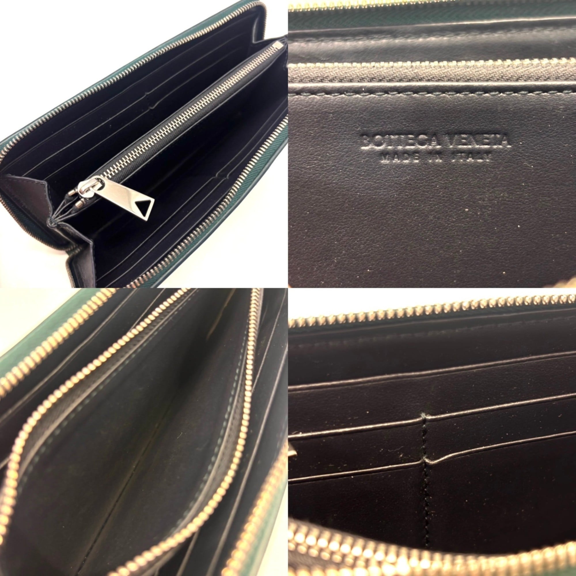 Bottega Veneta Intrecciato Round Long Wallet Khaki Green 593217