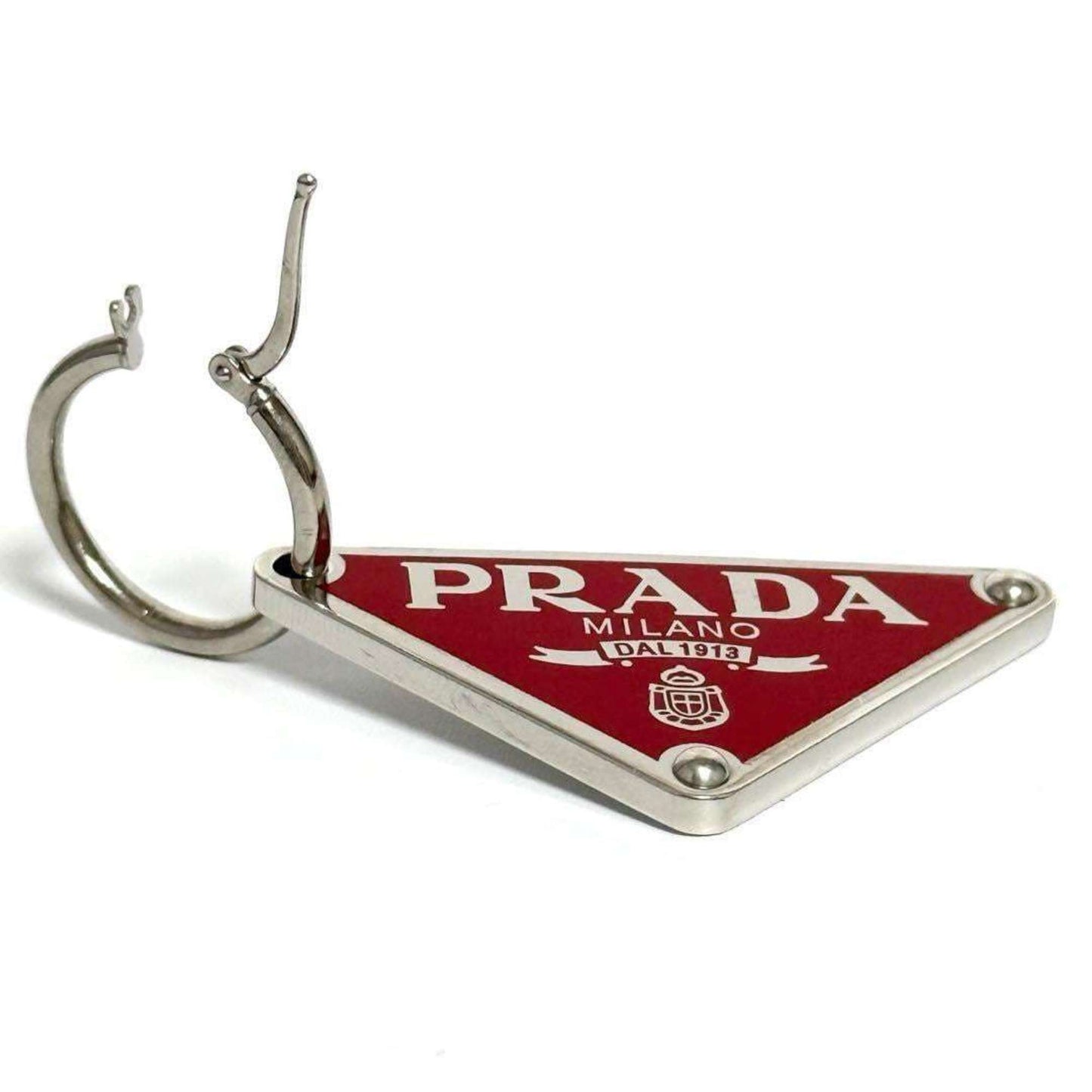 Prada Women's and Men's Single Earrings Symbol Silver 925