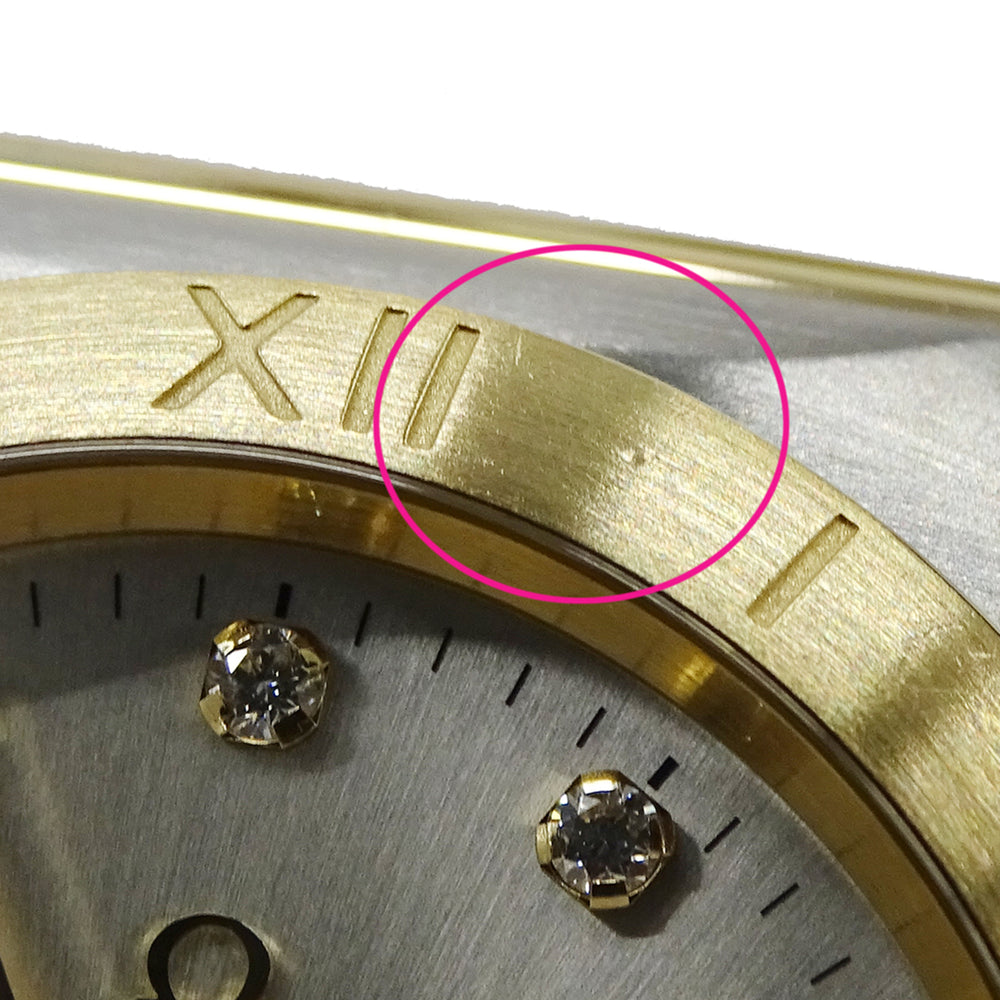 Omega Constellation 123.20.38.21.52.002 Men's Watch, Brand Name, 11P Diamonds, Co-Axial Movement, Date, Automatic Winding, Stainless Steel (SS) and Gold (YG) Combination — Good