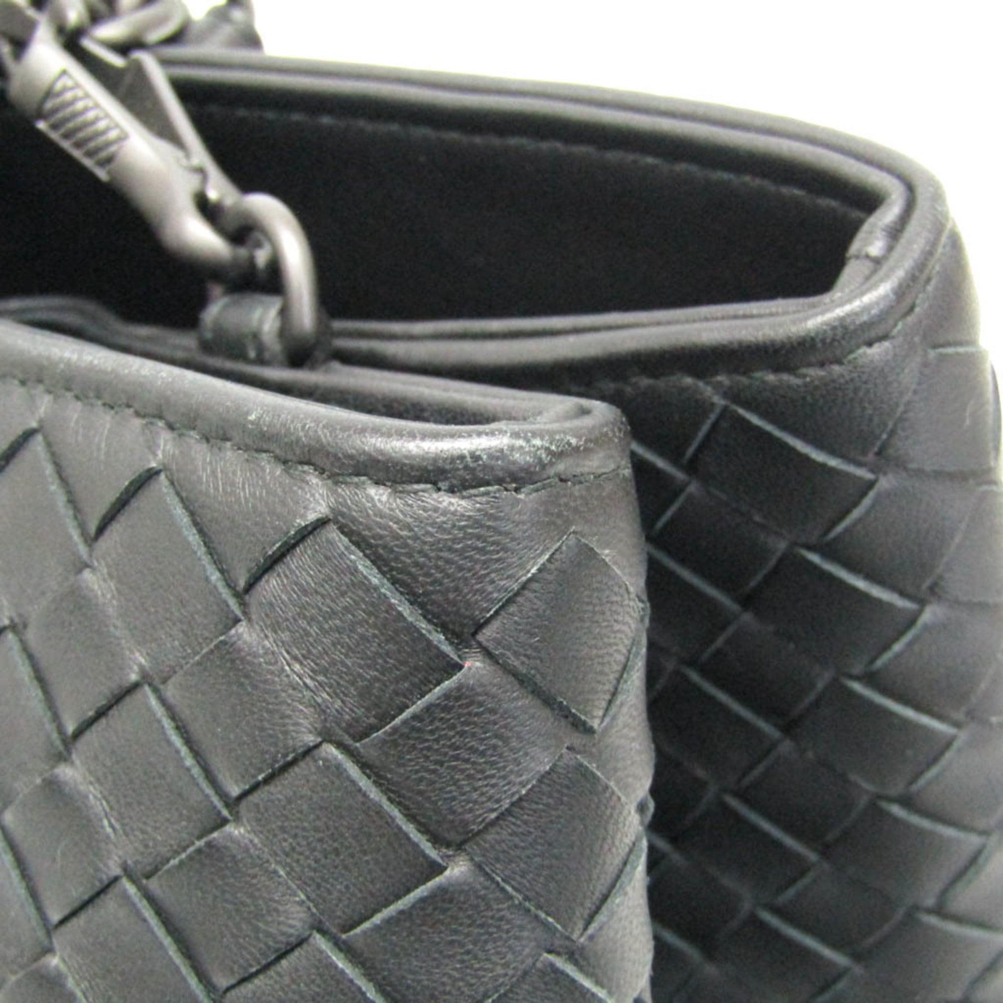 Bottega Veneta Intrecciato Rome Leather Handbag,Shoulder Bag Black — Like New