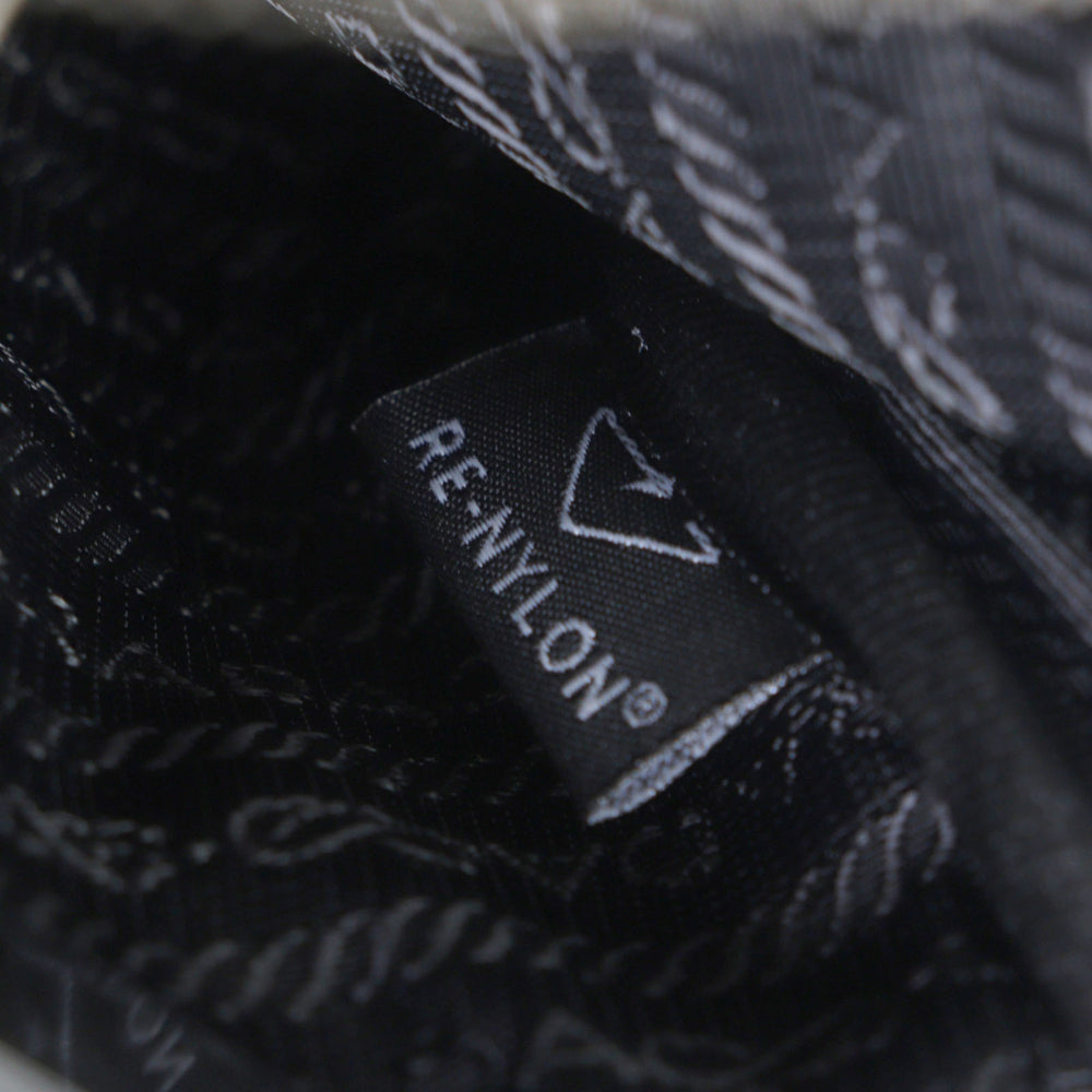 PRADA 2ZH194 Saffiano Leather Nylon Re-Nylon Triangle Logo Plate Smartphone Case Body Bag Black Silver Hardware Made in Italy Men's — Like New