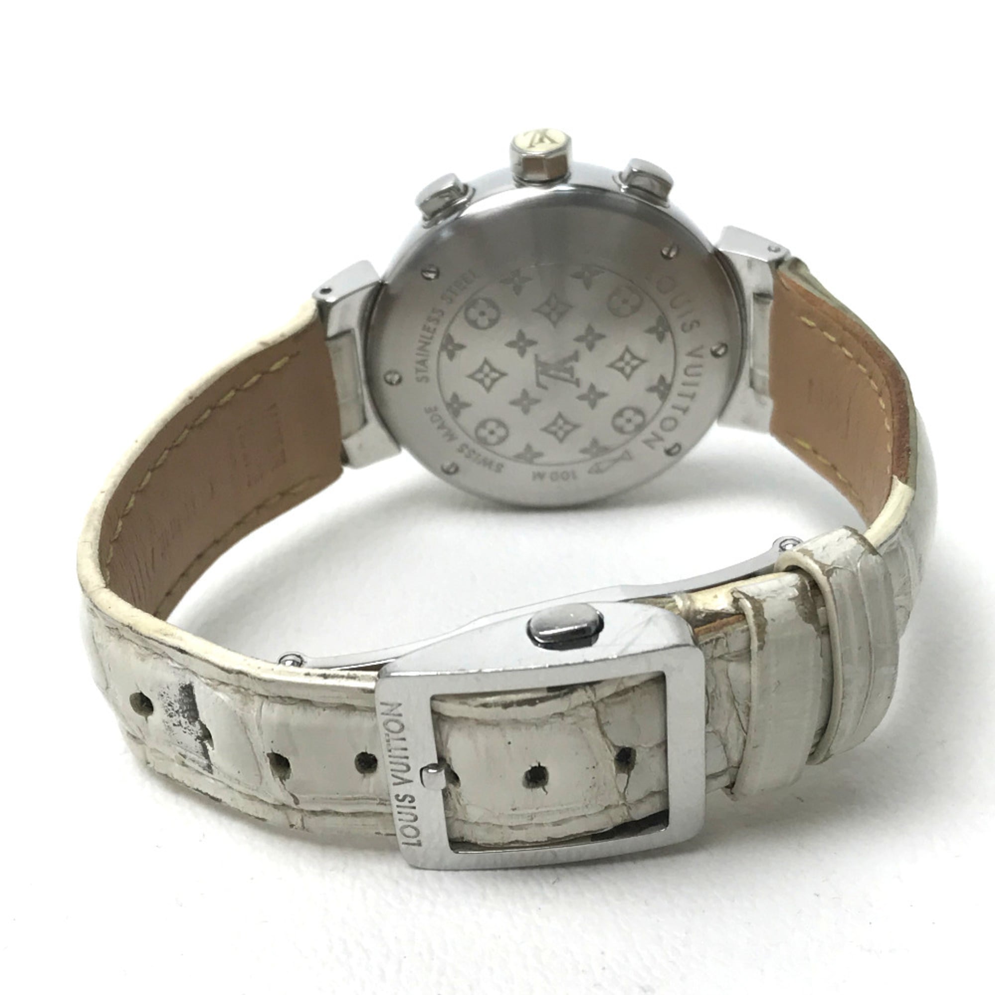 Louis Vuitton Q132C Tambour Wristwatch Silver — Good