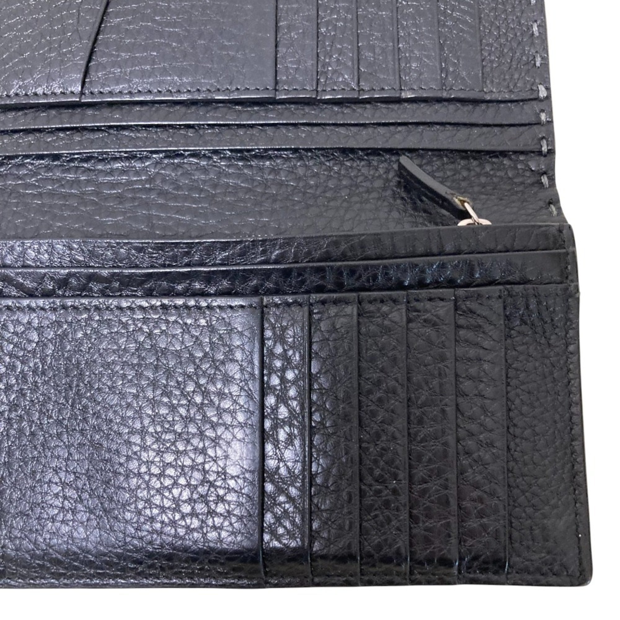 FENDI Selleria Continental Long Wallet, Black, Men's