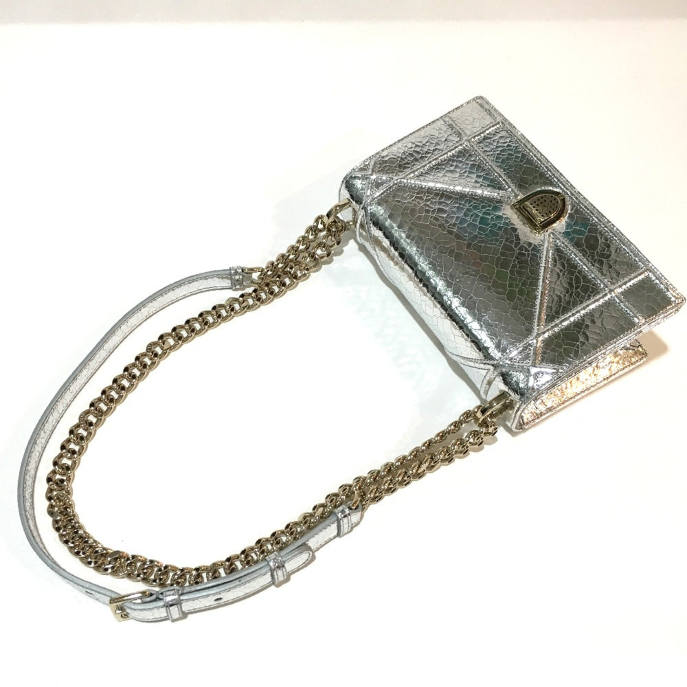 CHRISTIAN DIOR Small flap bag Bag Chain Shoulder Shoulder Bag Silver GoldHardware — Like New