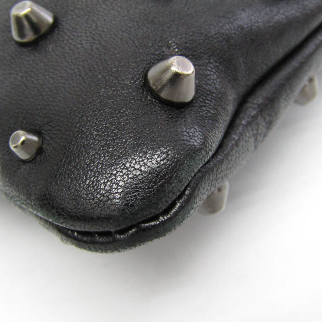 Jimmy Choo Studs Men,Women Leather Clutch Bag Black