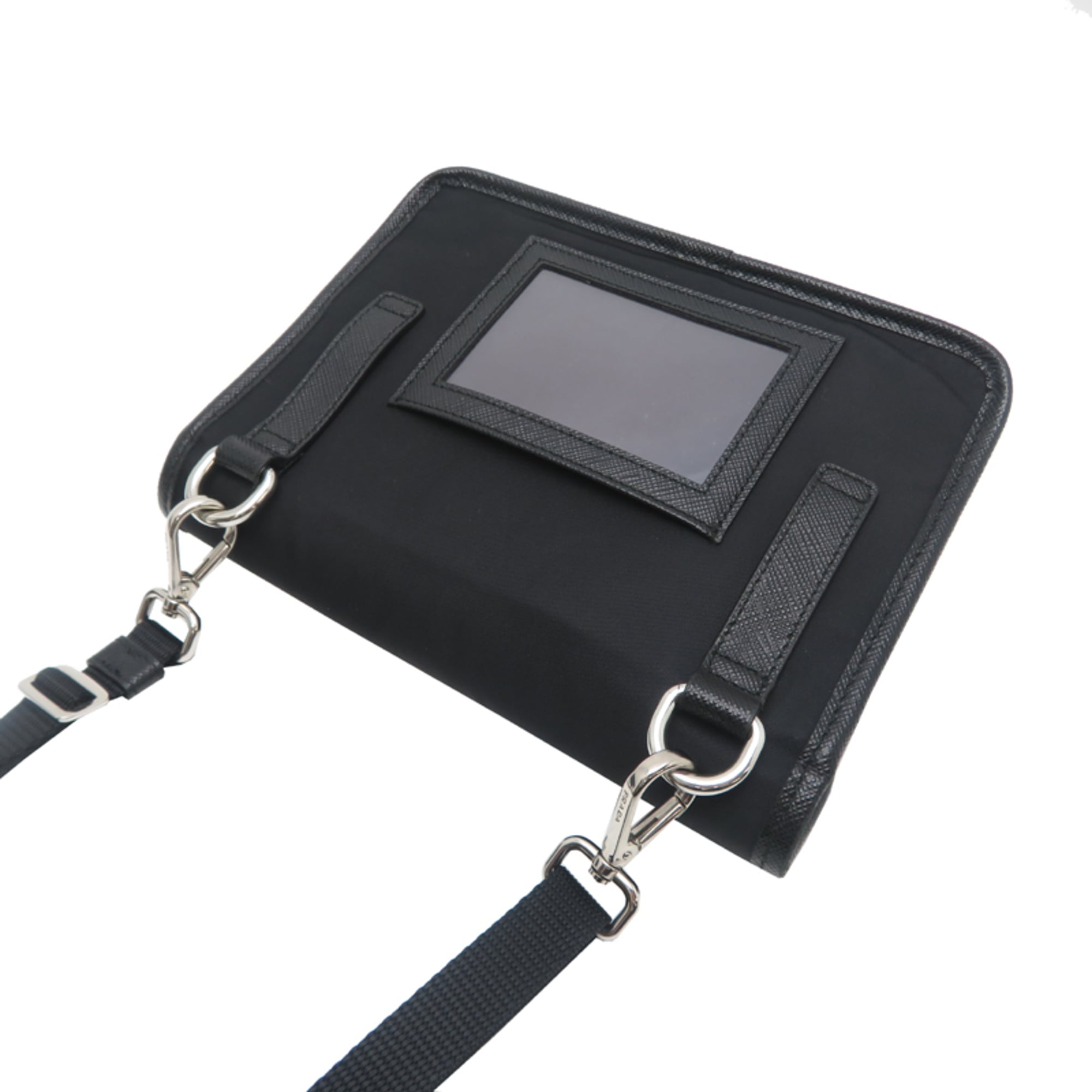 Prada Smartphone Case, Shoulder Bag, Women's/Men's, 2ZH108, Nylon, Black