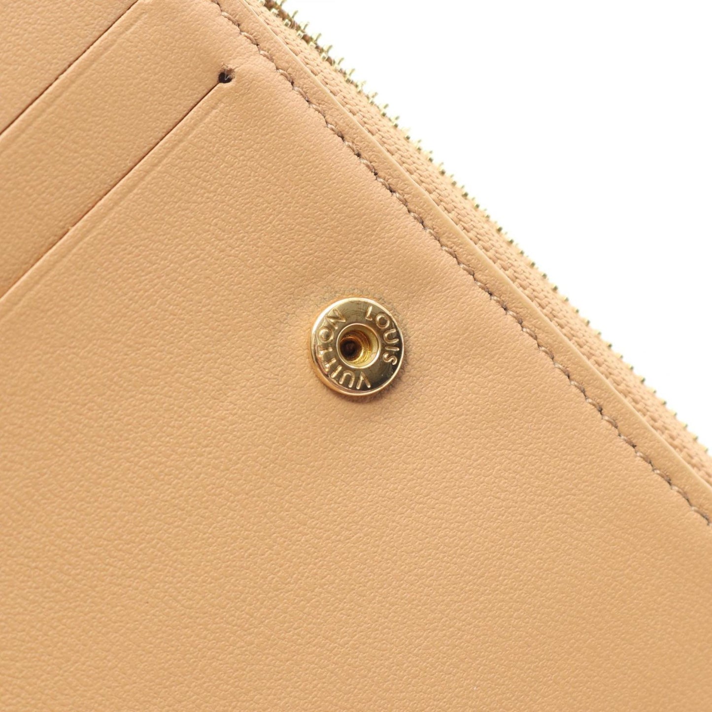 Louis Vuitton Portefeuille Lou Monogram Embossed Camel Leather Bifold Wallet, Beige, Women's, M81673