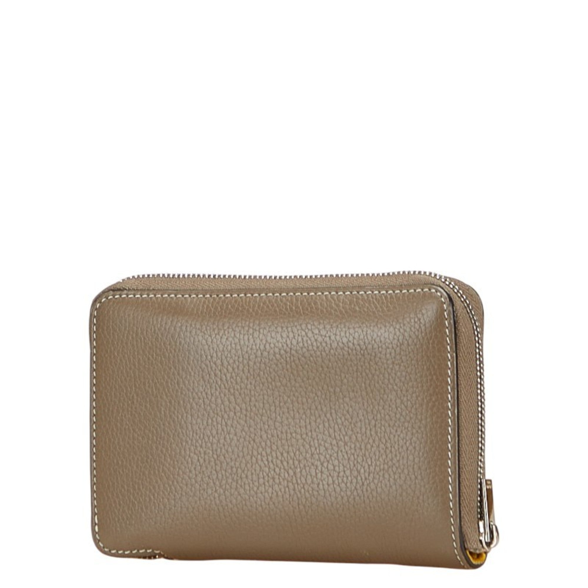 Celine Women's Bi-fold Wallet with Zip-Around Closure, Greige Leather