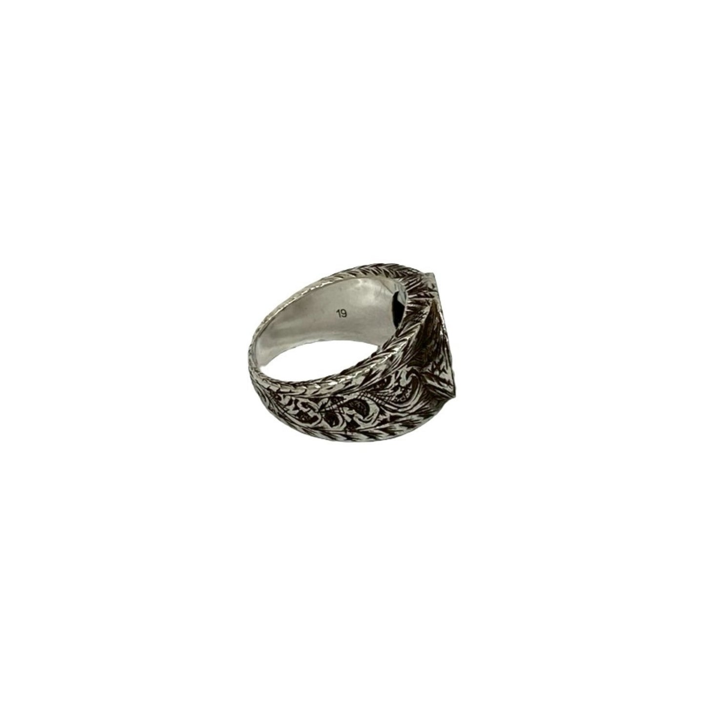 GUCCI Interlocking King G Arabesque Ring in Sterling Silver, 408-3