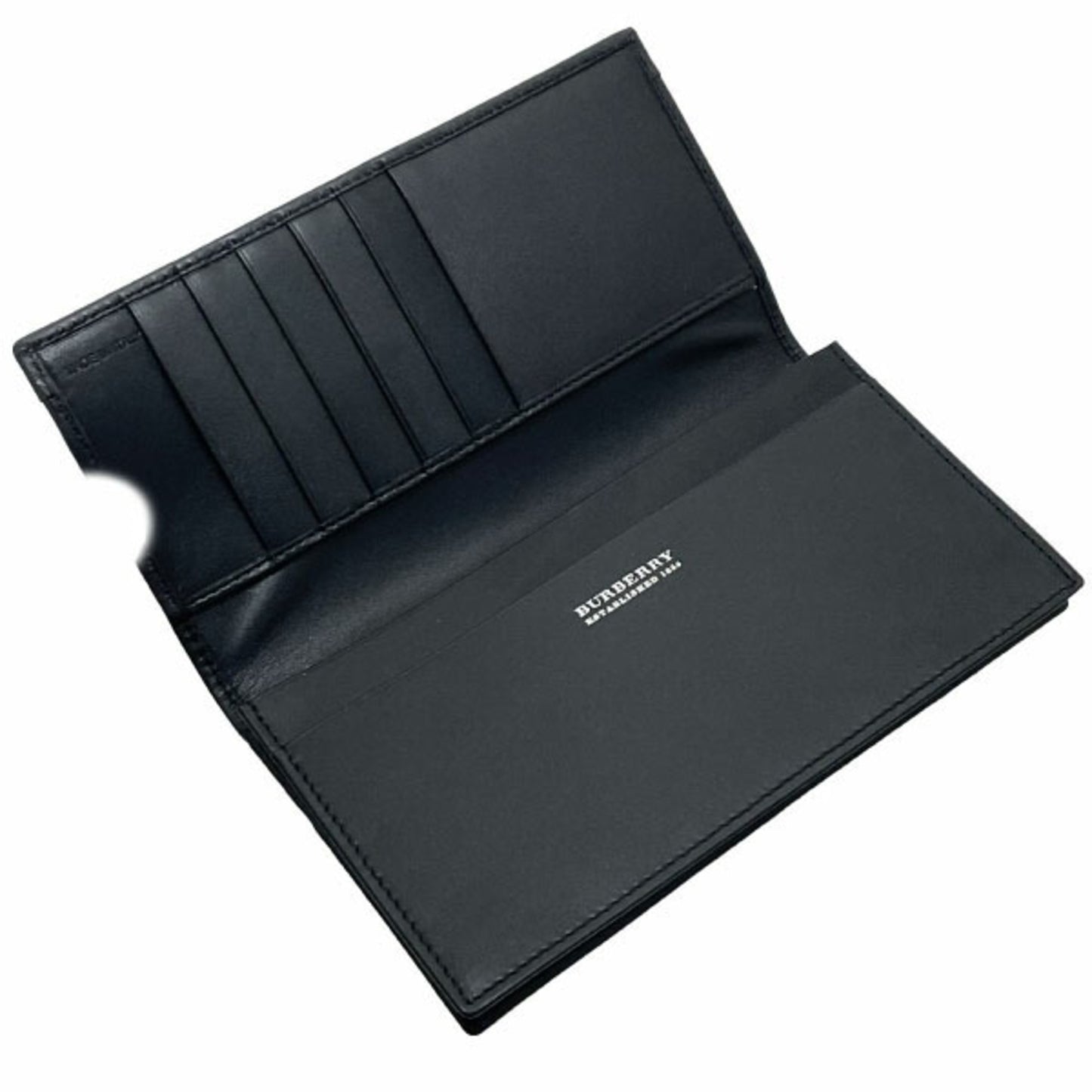 Burberry Check Bifold Wallet in PVC and Leather, Dark Gray Black. Men's NMMN-15825.