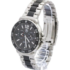 TAG HEUER Formula 1 Grand Date Alarm Steel Mens Watch WAU111C Polished — Very Good