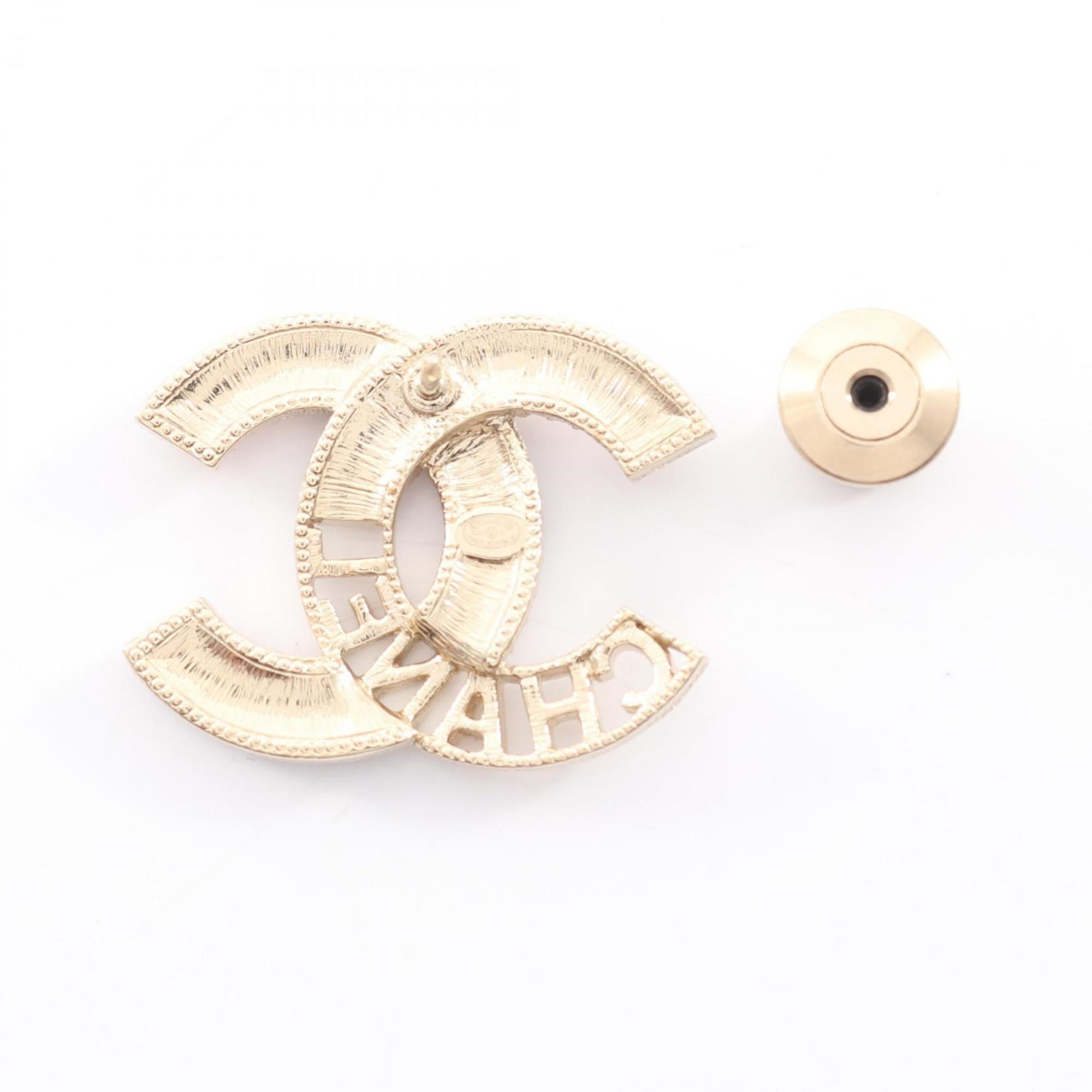 Chanel Coco Mark Brooch with Gold-Plated Rhinestones, Multicolor, for Women