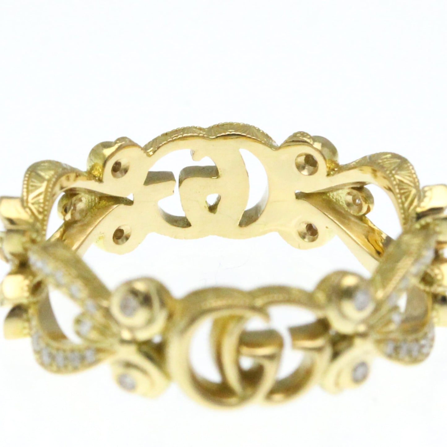 Gucci Flora Diamond Ring Yellow Gold (18K) Fashion Diamond Band Ring Gold