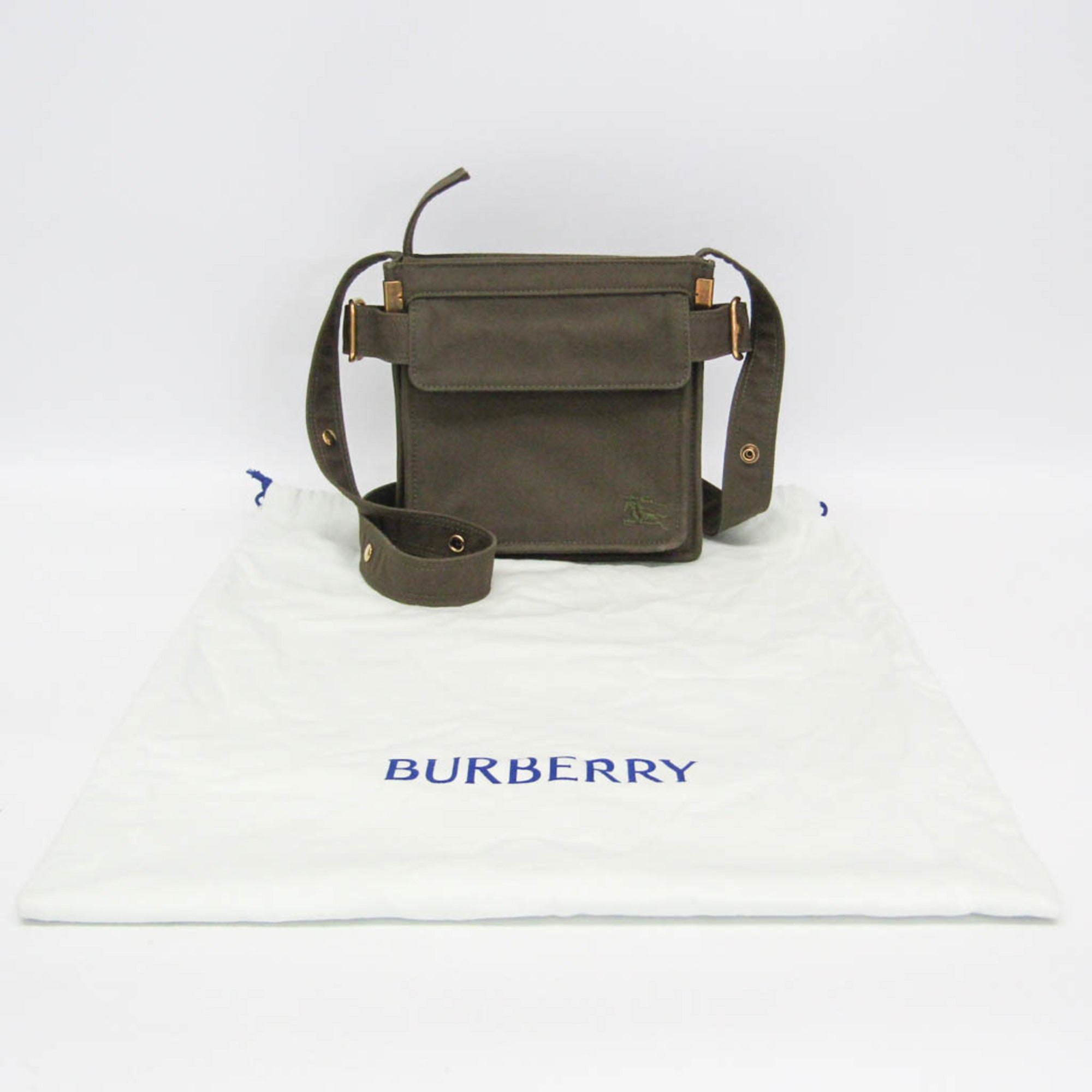 Burberry Mini Trench Tote 8092089 Men,Women Cotton Canvas Shoulder Bag Khaki — Like New