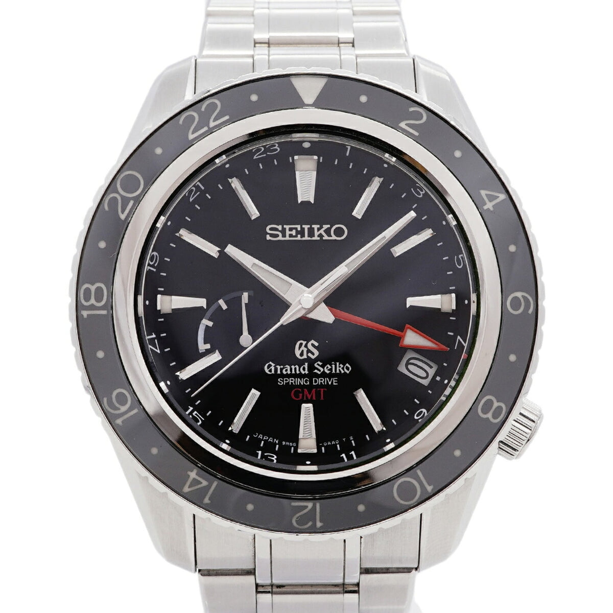 Seiko Grand GMT Power Reserve SBGE001 Black Dial Men's Watch — Good