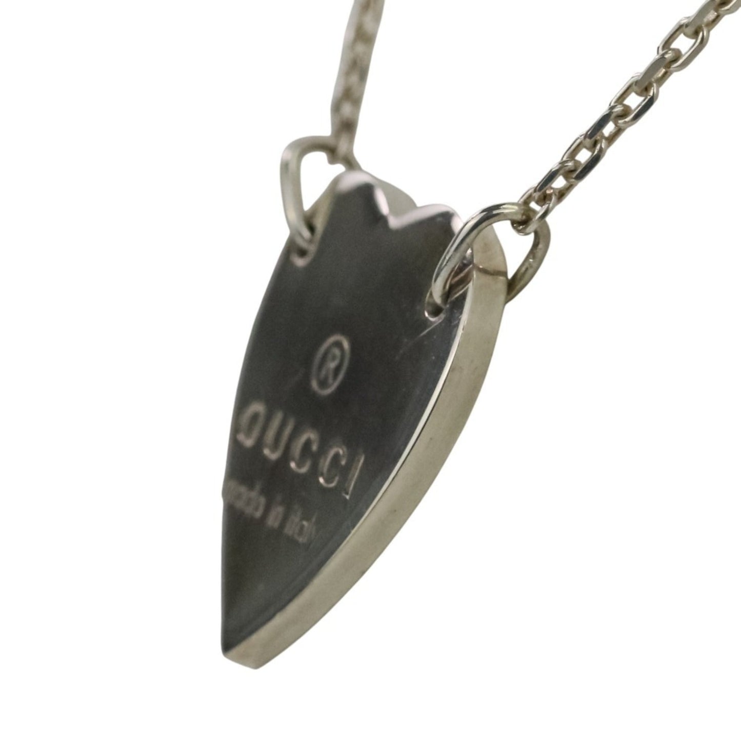 GUCCI Silver 925 Heart Motif Chain Necklace (Ag925) for Women